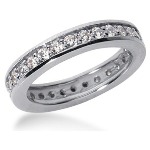 Eternity-ring i hvitt gull med runde, brilliantslipte diamanter (ca 0.87ct)