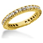 Eternity-ring i gult gull med runde, brilliantslipte diamanter (ca 0.9ct)