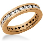 Eternity-ring i rødt gull med runde, brilliantslipte diamanter (ca 1.25ct)