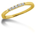 Femsteins alliansering i gult gull med runde, brilliantslipte diamanter (0.1ct)
