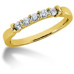 Femsteins alliansering i gult gull med runde, brilliantslipte diamanter (0.25ct)