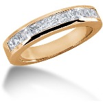 Gifte & Forlovelsesring i rødt gull med 11st diamanter (1.32ct)