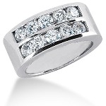 Gifte & Forlovelsesring i palladium med 10st diamanter (1.5ct)