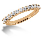 Gifte & Forlovelsesring i rødt gull med 13st diamanter (0.65ct)