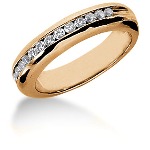 Gifte & Forlovelsesring i rødt gull med 15st diamanter (0.3ct)