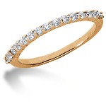 Gifte & Forlovelsesring i rødt gull med 15st diamanter (0.3ct)