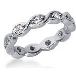 Eternity-ring i platina med runde, brilliantslipte diamanter (ca 0.44ct)