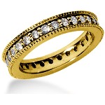 Eternity-ring i gult gull med runde, brilliantslipte diamanter (ca 0.84ct)