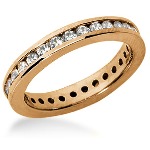 Eternity-ring i rødt gull med runde, brilliantslipte diamanter (ca 0.62ct)