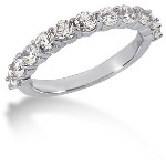 Gifte & Forlovelsesring i hvitt gull med 11st diamanter (1.1ct)