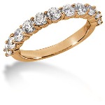 Gifte & Forlovelsesring i rødt gull med 11st diamanter (1.1ct)