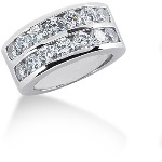 Gifte & Forlovelsesring i palladium med 10st diamanter (2ct)