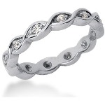 Eternity-ring i platina med runde, brilliantslipte diamanter (ca 0.24ct)