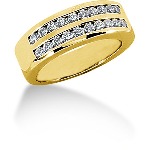 Gifte & Forlovelsesring i gult gull med 20st diamanter (0.6ct)