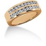 Gifte & Forlovelsesring i rødt gull med 20st diamanter (0.6ct)