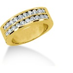Gifte & Forlovelsesring i gult gull med 18st diamanter (0.9ct)