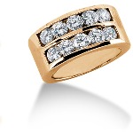 Gifte & Forlovelsesring i rødt gull med 14st diamanter (2.8ct)