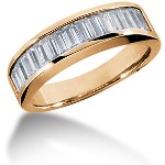 Gifte & Forlovelsesring i rødt gull med 13st diamanter (1.04ct)