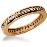 Eternity-ring i rødt gull med runde, brilliantslipte diamanter (ca 0.42ct)