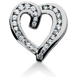 Hjerteformet symbolanheng i hvitt gull med 29 st diamanter (1.35 ct.)