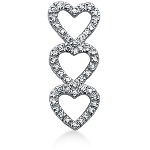 Hjerteformet symbolanheng i hvitt gull med 48 st diamanter (0.36 ct.)