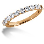 Gifte & Forlovelsesring i rødt gull med 11st diamanter (0.77ct)
