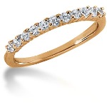 Gifte & Forlovelsesring i rødt gull med 11st diamanter (0.33ct)