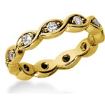 Eternity-ring i gult gull med runde, brilliantslipte diamanter (ca 0.44ct)