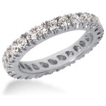 Eternity-ring i hvitt gull med runde, brilliantslipte diamanter (ca 1.3ct)