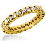 Eternity-ring i gult gull med runde, brilliantslipte diamanter (ca 1.3ct)
