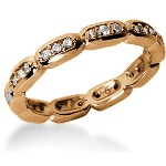 Eternity-ring i rødt gull med runde, brilliantslipte diamanter (ca 0.3ct)
