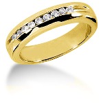 Nisteins alliansering i gult gull med runde, brilliantslipte diamanter (0.18ct)