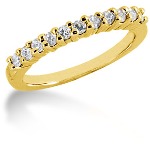 Gifte & Forlovelsesring i gult gull med 11st diamanter (0.33ct)