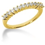 Gifte & Forlovelsesring i gult gull med 13st diamanter (0.39ct)