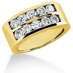 Gifte & Forlovelsesring i gult gull med 10st diamanter (1.5ct)