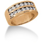 Gifte & Forlovelsesring i rødt gull med 14st diamanter (0.98ct)
