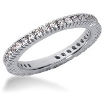 Eternity-ring i hvitt gull med runde, brilliantslipte diamanter (ca 0.57ct)