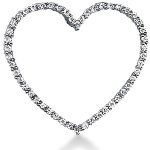 Hjerteformet symbolanheng i hvitt gull med 50 st diamanter (0.75 ct.)