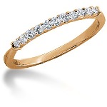 Gifte & Forlovelsesring i rødt gull med 11st diamanter (0.22ct)