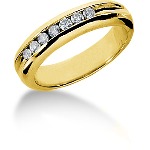 Sjusteins alliansering i gult gull med runde, brilliantslipte diamanter (0.21ct)