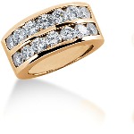 Gifte & Forlovelsesring i rødt gull med 10st diamanter (2ct)