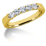 Femsteins alliansering i gult gull med runde, brilliantslipte diamanter (0.5ct)