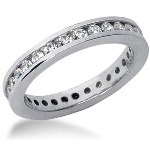 Eternity-ring i platina med runde, brilliantslipte diamanter (ca 0.84ct)