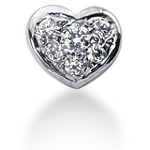Hjerteformet symbolanheng i hvitt gull med 6 st diamanter (0.16 ct.)