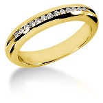 Gifte & Forlovelsesring i gult gull med 13st diamanter (0.13ct)