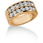 Gifte & Forlovelsesring i rødt gull med 14st diamanter (1.4ct)