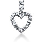 Hjerteformet symbolanheng i hvitt gull med 21 st diamanter (0.66 ct.)