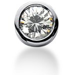 Solitær diamantanheng i hvitt gull med rund, brilliantslipt diamant (1 ct.)