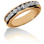 Gifte & Forlovelsesring i rødt gull med 11st diamanter (0.77ct)