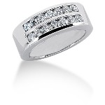 Gifte & Forlovelsesring i hvitt gull med 14st diamanter (0.7ct)